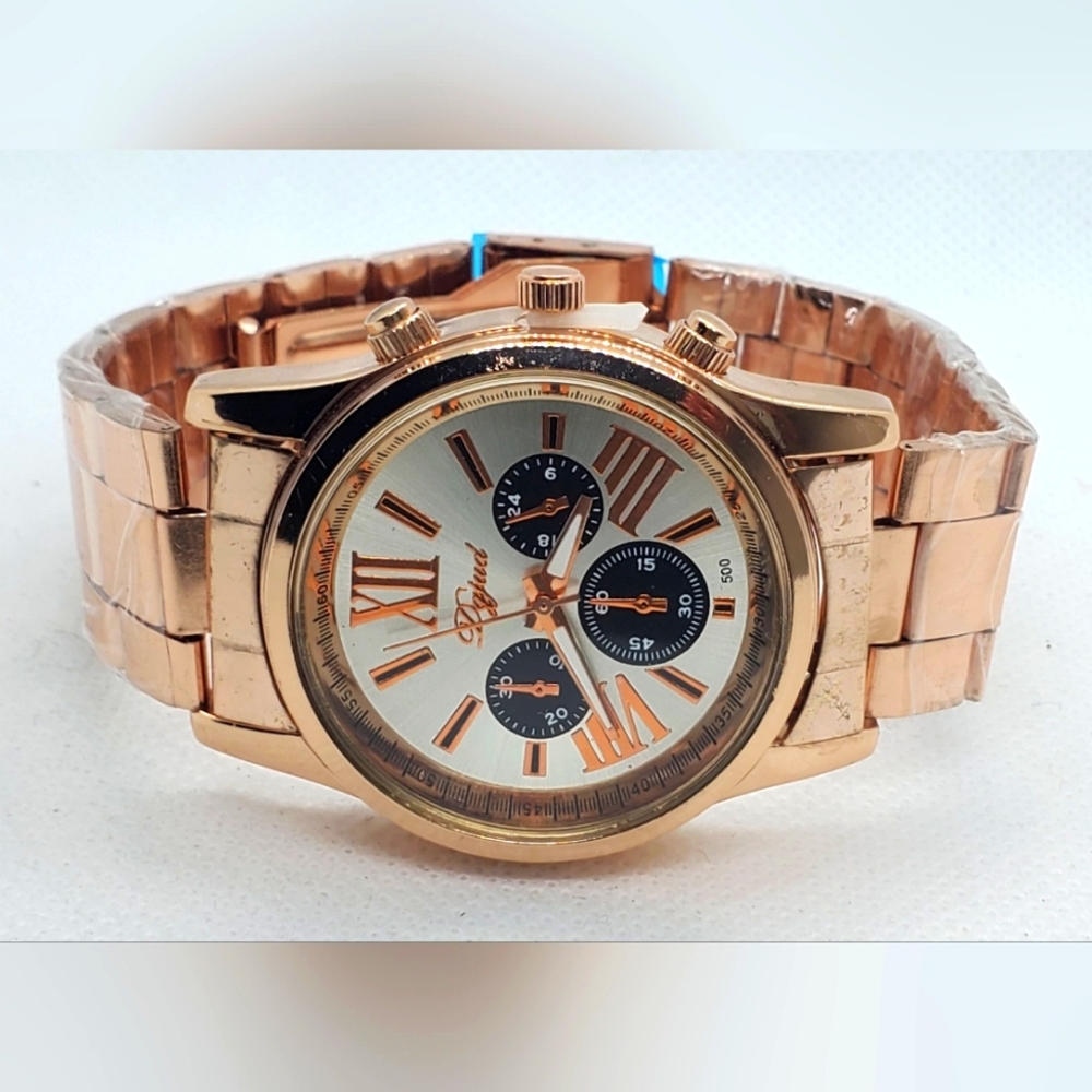 NWOT Dgjud Men's Quartz Watch-in Elegant Rose Gold with White Face